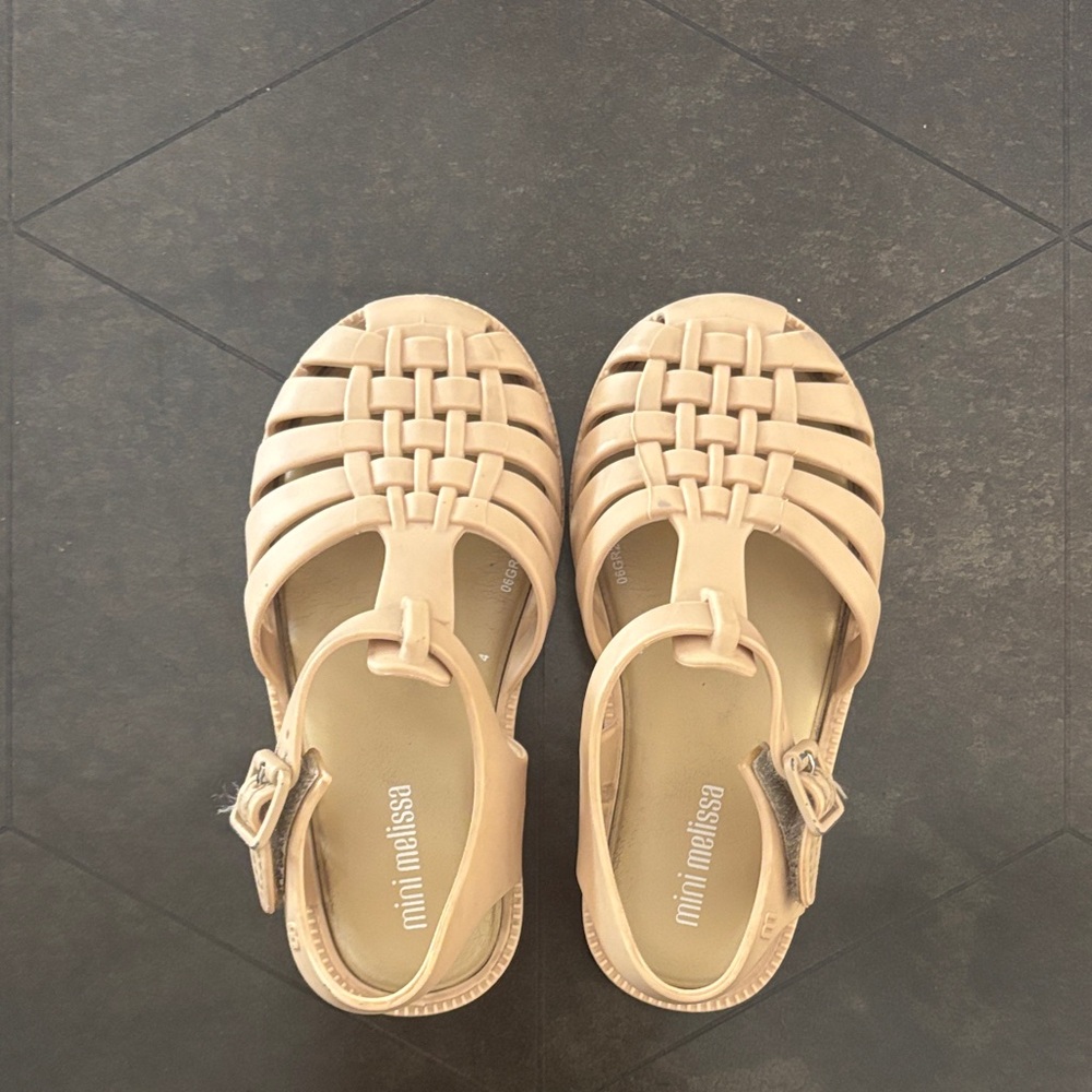 Mini Melissa Beige Jelly Sandals for Kids